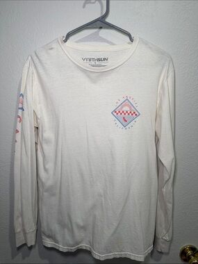 Fifth Sun Cream Long Sleeve Graphic Tee with LA Diamond Logo